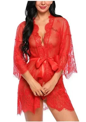 Dessous-Pyjama-Set mit Schleife
