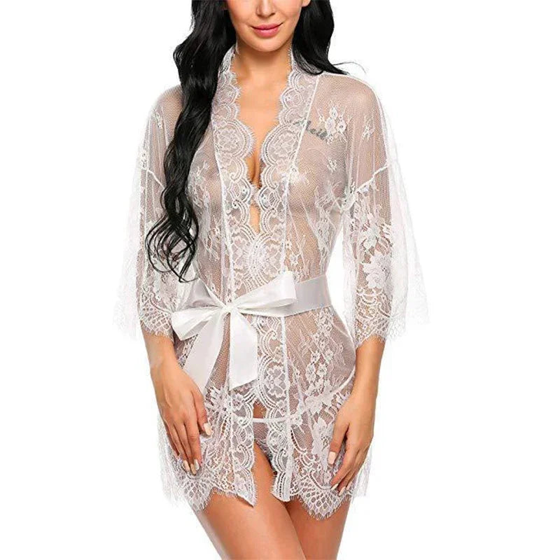 Dessous-Pyjama-Set mit Schleife